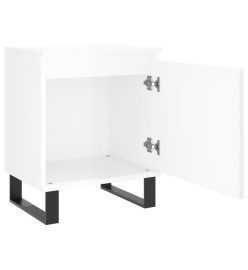 Tables de chevet 2pcs blanc brillant 40x30x50cm bois ingénierie