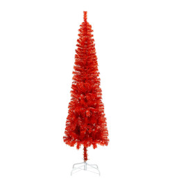 Sapin de Noël étroit Rouge 210 cm