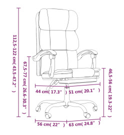 Fauteuil inclinable de bureau Marron Tissu