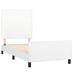 Cadre de lit avec tête de lit Blanc 90x200 cm Similicuir