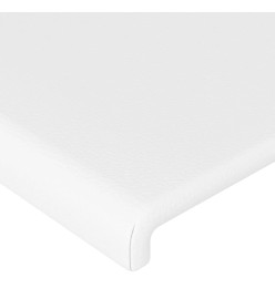 Cadre de lit avec tête de lit Blanc 90x200 cm Similicuir