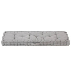 Coussin de plancher de palette Coton 120x40x7 cm Gris