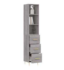 Buffet haut Sonoma gris 34,5x34x180 cm Bois d'ingénierie