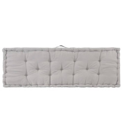 Coussin de plancher de palette Coton 120x40x7 cm Gris