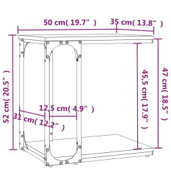 Table d'appoint Sonoma gris 50x35x52 cm Bois d'ingénierie