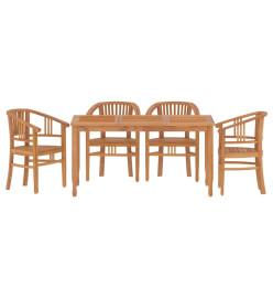 Ensemble à dîner de jardin 5 pcs Bois de teck massif