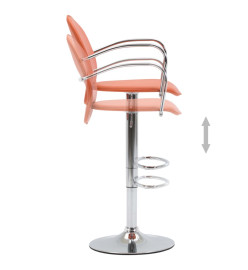 Tabouret de bar avec accoudoir Orange Similicuir