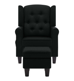 Fauteuil de massage avec repose-pied Noir Tissu