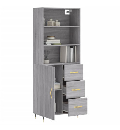 Buffet haut Sonoma gris 69,5x34x180 cm Bois d'ingénierie