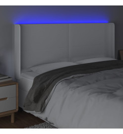Tête de lit à LED Blanc 203x16x118/128 cm Similicuir