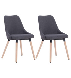 Chaises à manger lot de 2 gris foncé tissu