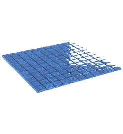 Carreaux mosaïque 11 pcs Bleu 30x30 cm Verre