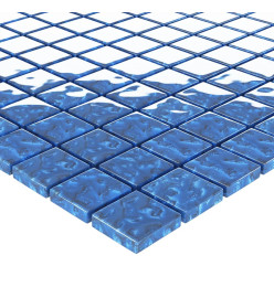 Carreaux mosaïque 11 pcs Bleu 30x30 cm Verre