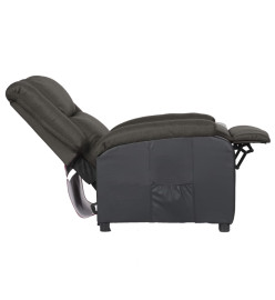 Fauteuil inclinable électrique gris foncé similicuir et tissu