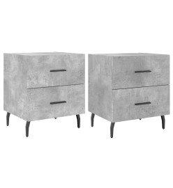 Tables de chevet 2pcs gris béton 40x35x47,5cm bois d’ingénierie