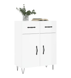 Buffet Blanc brillant 69,5x34x90 cm Bois d'ingénierie