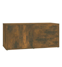 Meuble TV Chêne fumé 80x34x36 cm Bois d'ingénierie