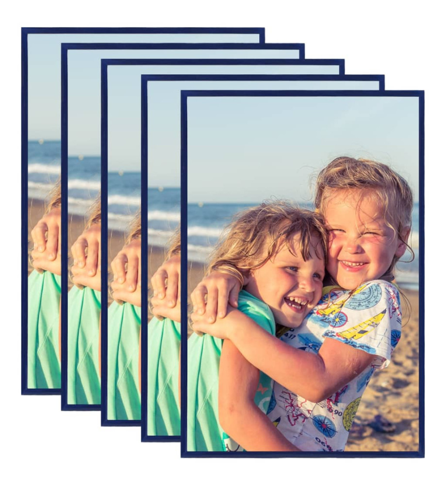 Collage de cadres photo 5 pcs de mur table Bleu 42x59,4 cm MDF