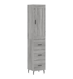 Buffet haut Sonoma gris 34,5x34x180 cm Bois d'ingénierie