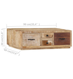 Table basse 90x60x30 cm Bois de manguier massif