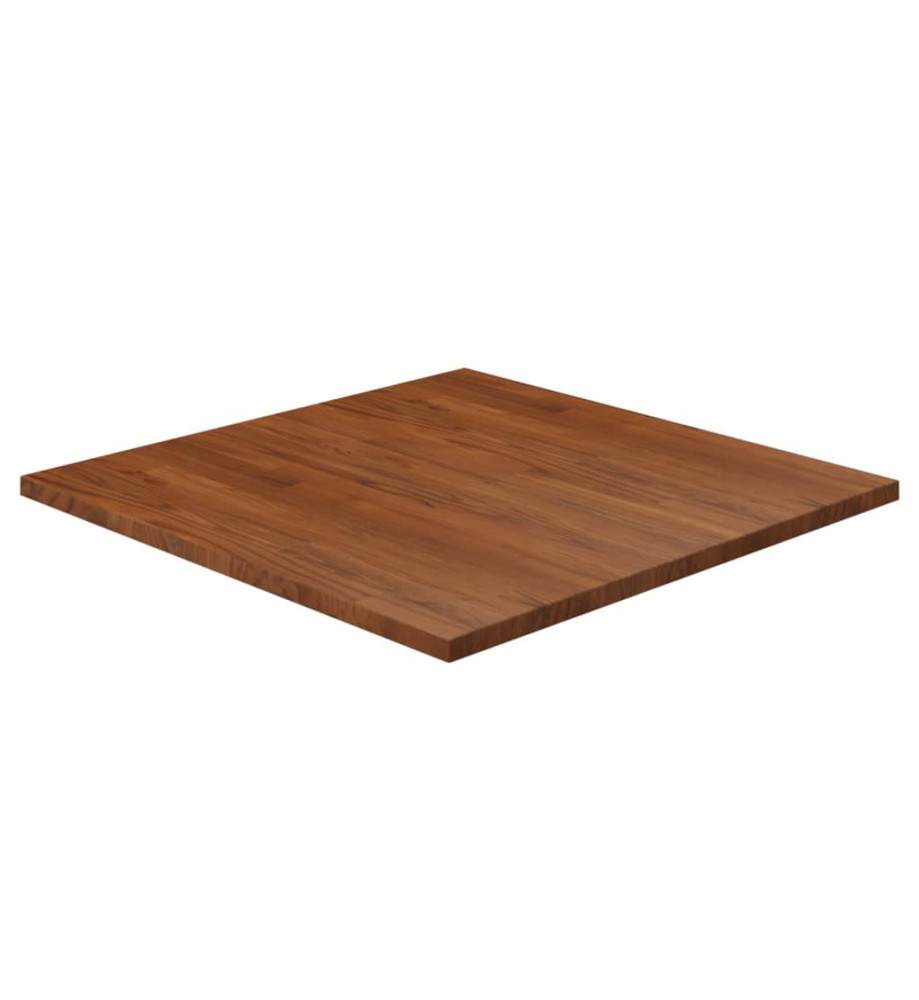 Dessus de table carré Marron foncé80x80x2,5cm Bois chêne traité