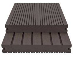 Panneaux de terrasse solides WPC 30 m² 4 m Marron foncé