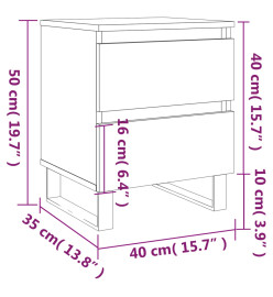 Table de chevet Blanc brillant 40x35x50 cm Bois d’ingénierie