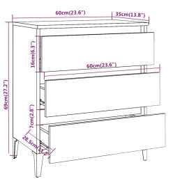 Buffet Sonoma gris 60x35x69 cm Bois d'ingénierie