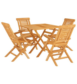 Ensemble à dîner de jardin 5 pcs Bois de teck massif