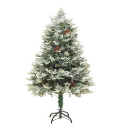 Sapin de Noël avec LED et pommes de pin Vert 120 cm PVC et PE