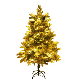 Sapin de Noël avec LED et pommes de pin Vert 120 cm PVC et PE