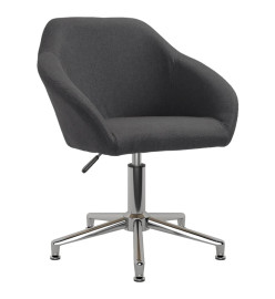 Chaise pivotante de bureau Gris foncé Tissu