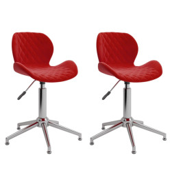 Chaises à manger pivotantes lot de 2 rouge bordeaux velours