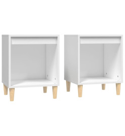 Tables de chevet 2 pcs Blanc 40x35x50 cm