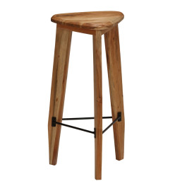 Tabourets de bar lot de 2 bois d'acacia massif