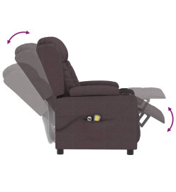 Fauteuil électrique de massage Marron foncé Tissu