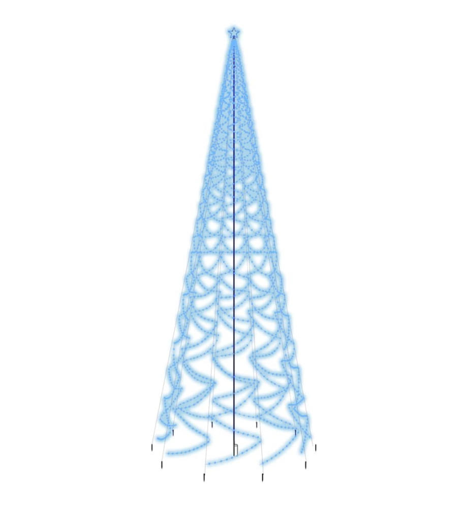 Sapin de Noël avec piquet 3000 LED Bleues 800 cm