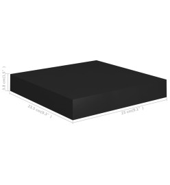 Étagères murales flottantes 4 pcs Noir 23x23,5x3,8 cm MDF