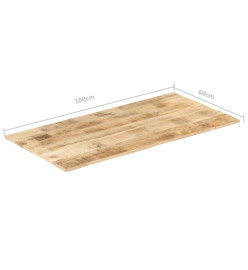 Dessus de table Bois de manguier solide 15-16 mm 100x60 cm