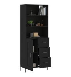 Buffet haut Noir 69,5x34x180 cm Bois d'ingénierie