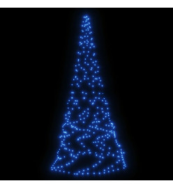 Sapin de Noël sur mât de drapeau 200 LED Bleues 180 cm