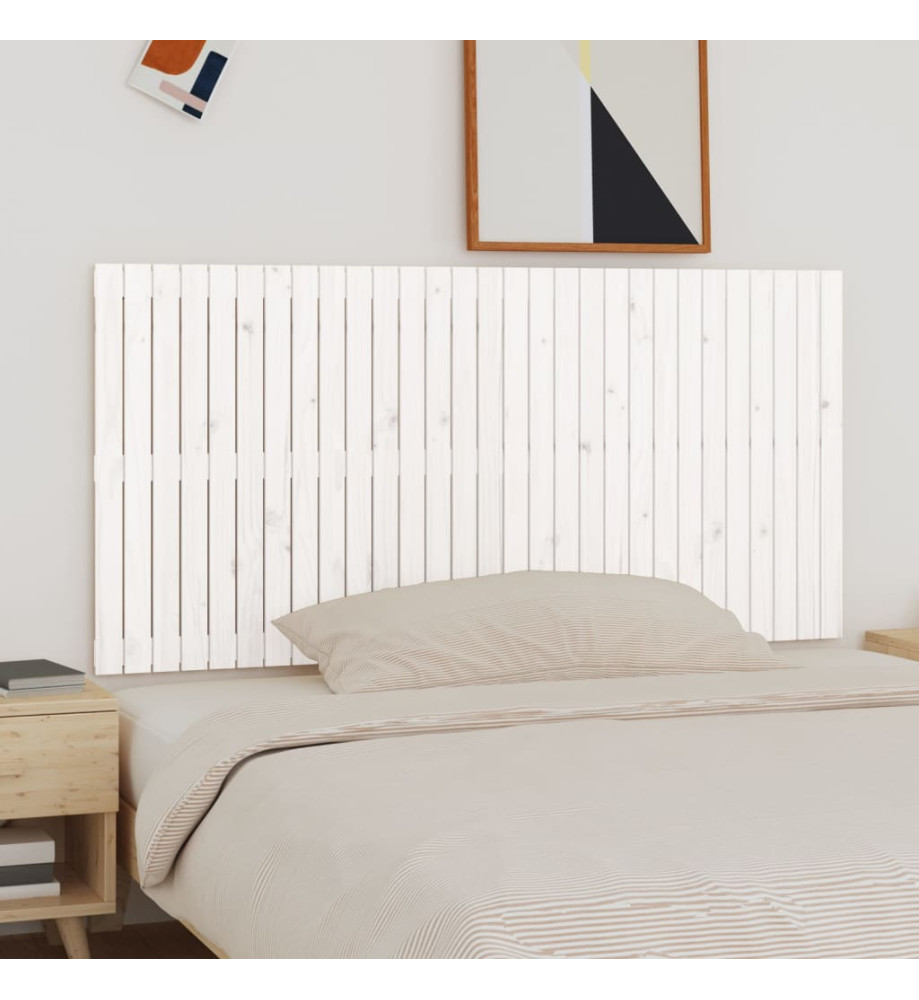Tête de lit murale Blanc 185x3x90 cm Bois massif de pin Tête de lit murale Blanc 185x3x90 cm Bois massif de pin