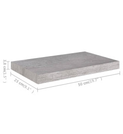 Étagères murales flottantes 4 pcs Gris béton 50x23x3,8 cm MDF