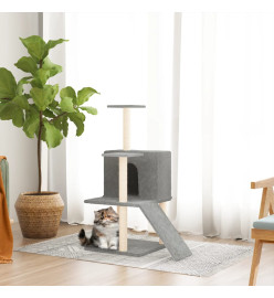 Arbre à chat avec griffoirs en sisal Gris clair 109 cm