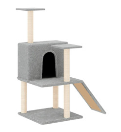 Arbre à chat avec griffoirs en sisal Gris clair 109 cm