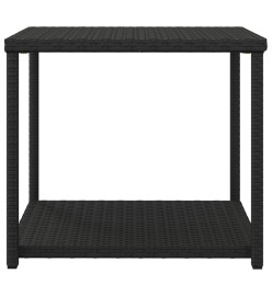 Table d'appoint noir 55x45x49 cm résine tressée