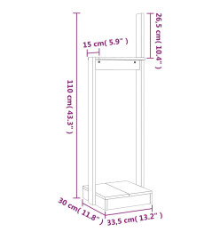 Porte-bûches Marron miel 33,5x30x110 cm Bois massif de pin