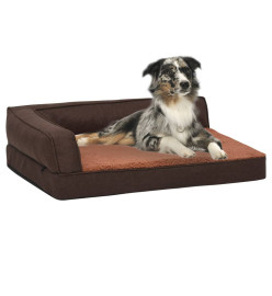 Matelas de lit ergonomique de chien 60x42 cm Polaire aspect lin