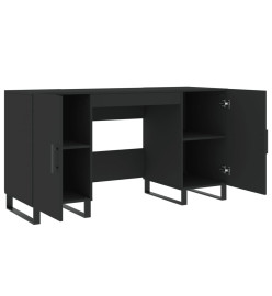 Bureau noir 140x50x75 cm bois d'ingénierie