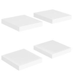 Étagères murales flottantes 4 pcs Blanc 23x23,5x3,8 cm MDF